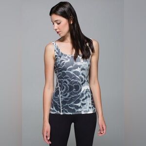 Lululemon Amala Tank Color Pretty Plume Angel Wing Black